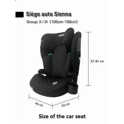 Siege auto ceinturé i-size - NANIA - SIENNA noir Siege auto ceinturé i-size - NANIA - SIENNA noir