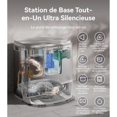 Narwal Freo Z Ultra - Aspirateur Robot Laveur avec Station - Double Puce IA - Évitement d'obstacles - Aspiration 12000 Pa