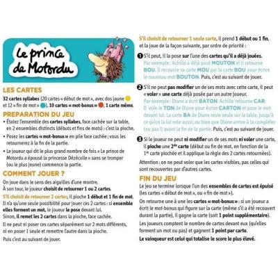 Jeu de cartes Le prince de Motordu: Apprendre en s'amusant