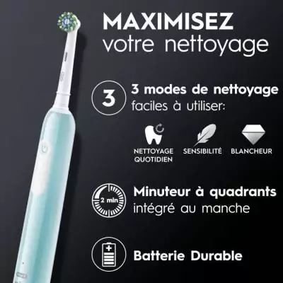 Brosse à dents électrique ORAL-B Pro 1 - Sensible et douce - Bleu