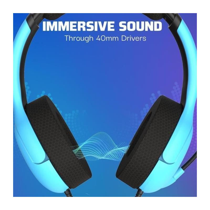Casque Filaire - Airlite - Neptune Blue - Compatible PS4/PS5 - Microphone Boom - Arceau Circum-aural