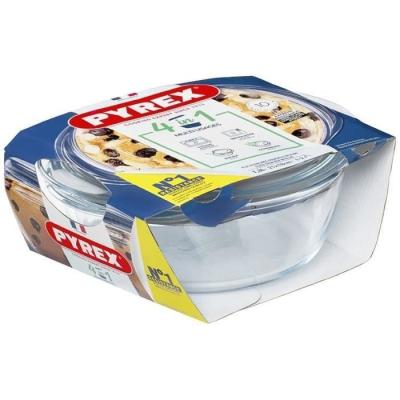 Cocotte PYREX 1,4L Ronde en verre borosilicate