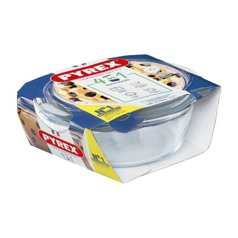 Cocotte PYREX 1,4L Ronde en verre borosilicate