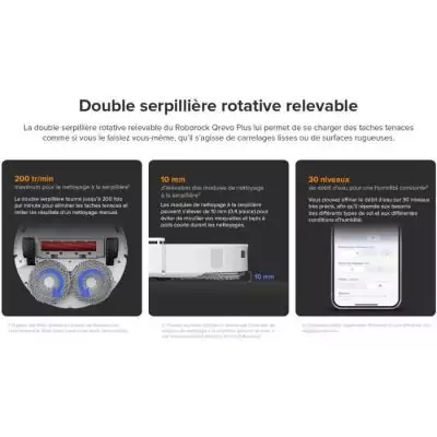 Aspirateur Robot Laveur Roborock QRevo Plus 7000 Pa Blanc