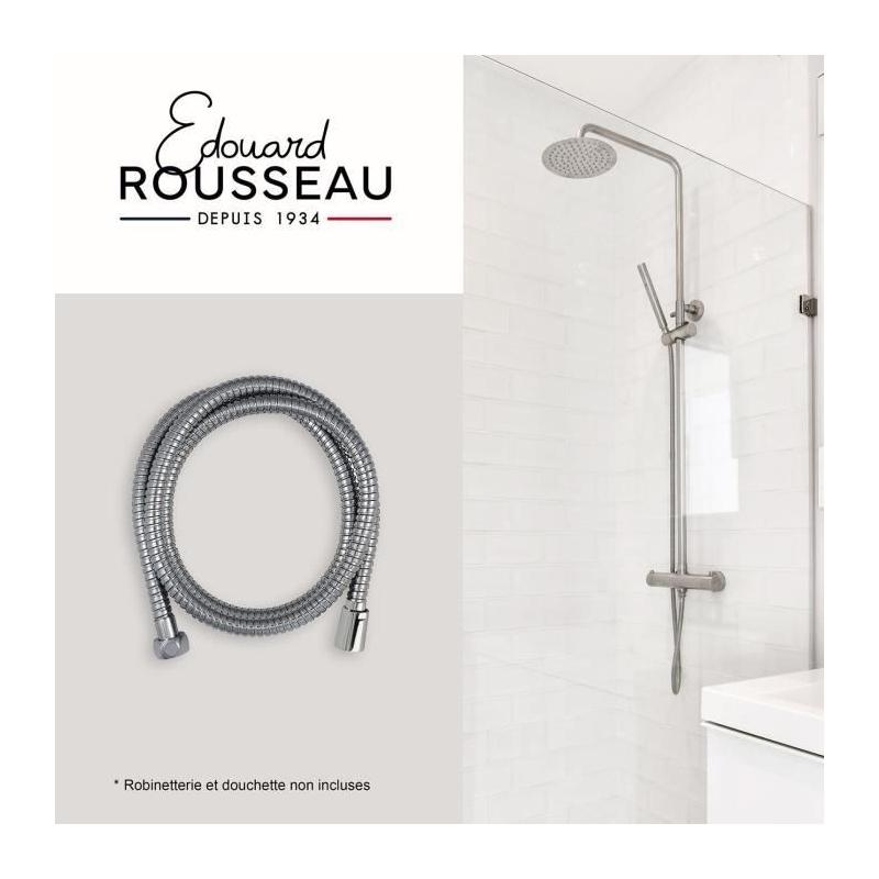 Flexible de douche inox chromé double agrafage - ROUSSEAU