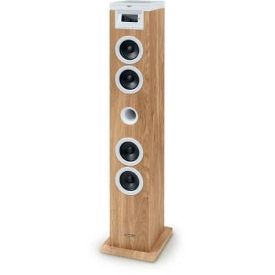 Tour haut-parleur Thomson 60W Bluetooth/CD/USB/SD Blanc/Bois