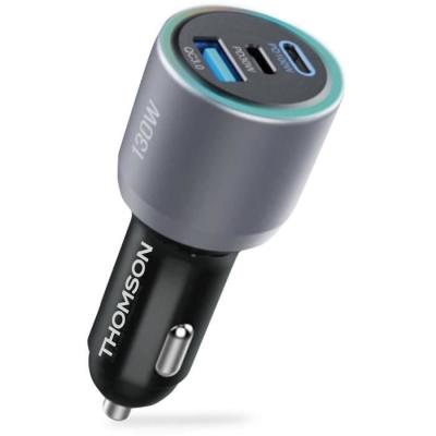 Chargeur voiture Thomson 130W GaN - 2 USB-C PD 100W + PD 30W