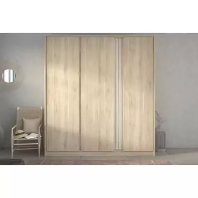 Armoire de chambre en chêne - 3 portes - 185 x 52 x 203 cm Armoire de chambre en chêne - 3 portes - 185 x 52 x 203 cm