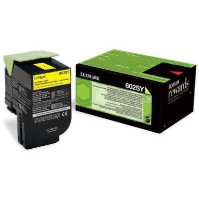 Cartouche de toner jaune Lexmark 802SY - 80C2SY0 - jusqu'a 2 000 pages