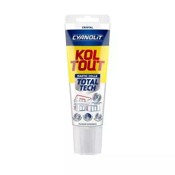 Colle de fixation et d'étanchéité - CYANOLIT - Total tech - Cristal - Tube 125 ml - Transparent - Polyvalente et flexible
