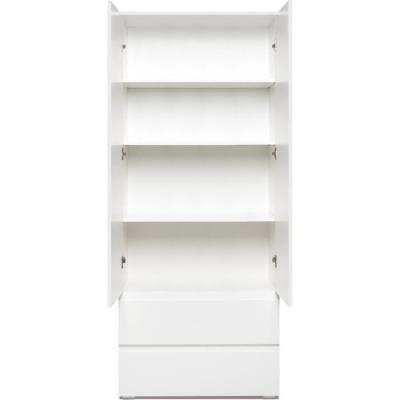 Armoire IMAGE7 - 2 portes + 2 tiroirs - Blanc Mat - L80 x H191 x P40 cm