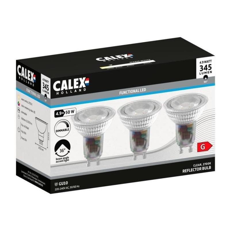 Ampoule LED réflecteur CALEX GU10 4,9W 345lm intensité variable - Chrome