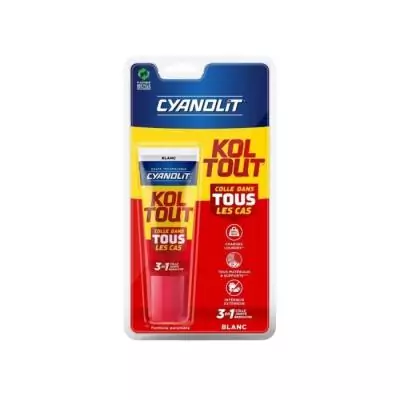 Colle de fixation et d'étanchéité - CYANOLIT - Blanc - Blister 50ml - Pratique pour petites réparations - Polyvalente et ré