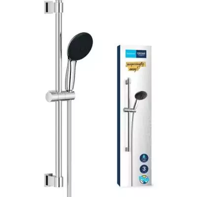 Ensemble de douche avec pommeau 3 jets, barre et flexible - GROHE Vitalio Start 110 26032001 - Sélection facile - Economie d'ea