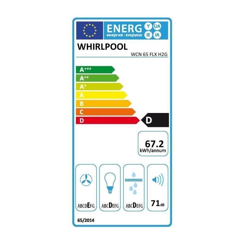 Hotte encastrable visiere Hood2GO Whirlpool WCN65FLXH2G - Inox