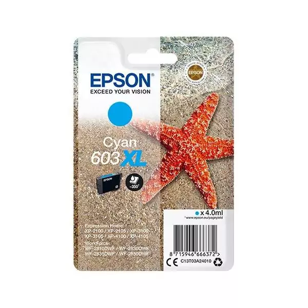Cartouche d'encre 603 XL Cyan - Epson - Etoile de mer - Faible coût et fiabilité