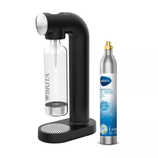 Machine a soda BRITA - SodaONE Noire - 1 Bouteille 1L et 1 Cylindre de CO2 inclus
