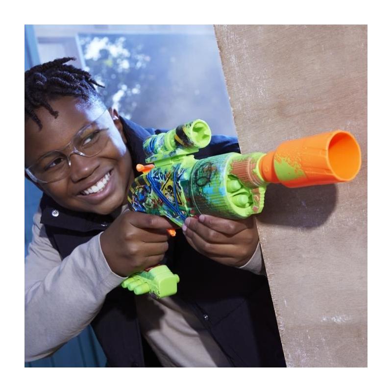 Nerf Zombie Driller, Blaster a fléchettes, cylindre rotatif, Des 8 ans