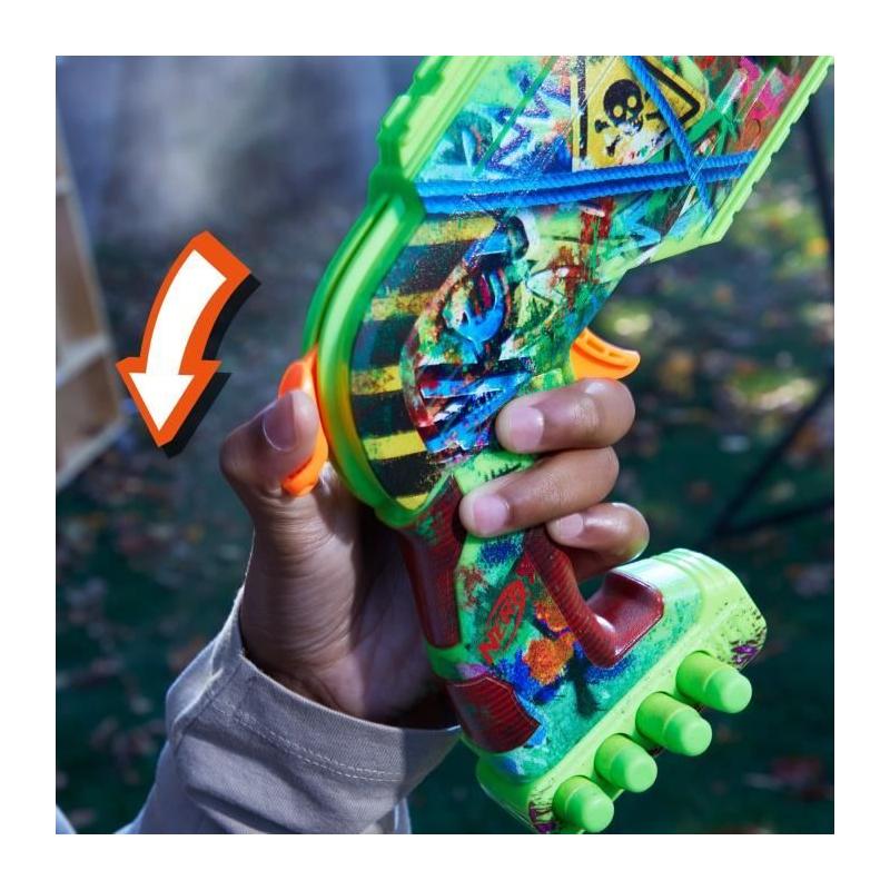 Nerf Zombie Driller, Blaster a fléchettes, cylindre rotatif, Des 8 ans