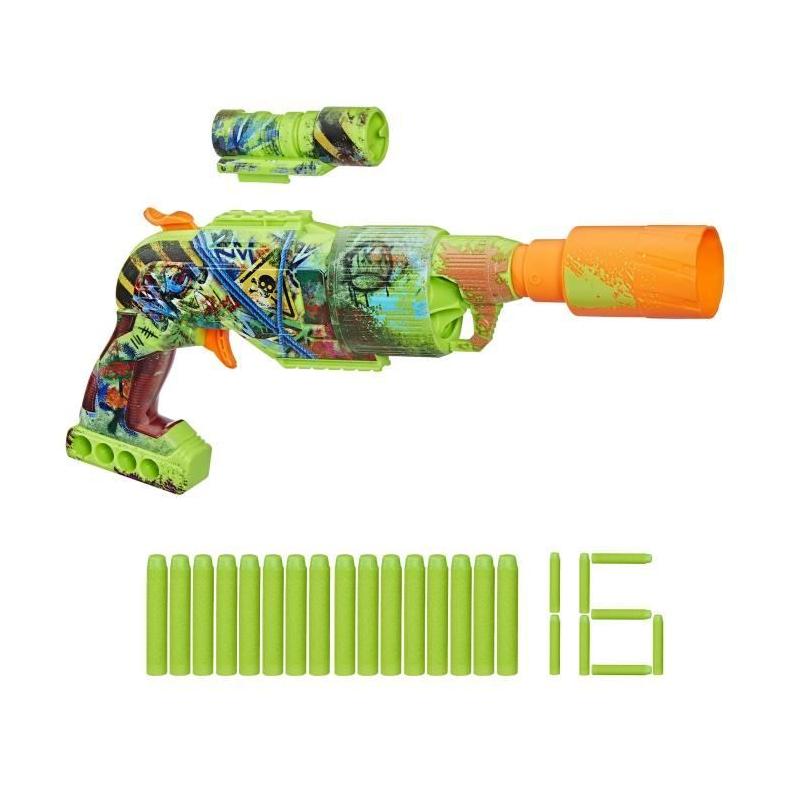 Nerf Zombie Driller, Blaster a fléchettes, cylindre rotatif, Des 8 ans