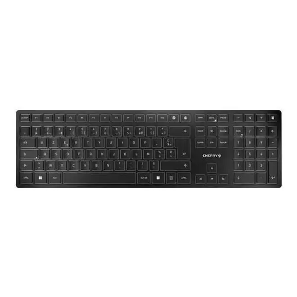 Clavier sans fil 2,4 GHz, Bluetooth - CHERRY KW 9100 SLIM - Rechargeable - Noir