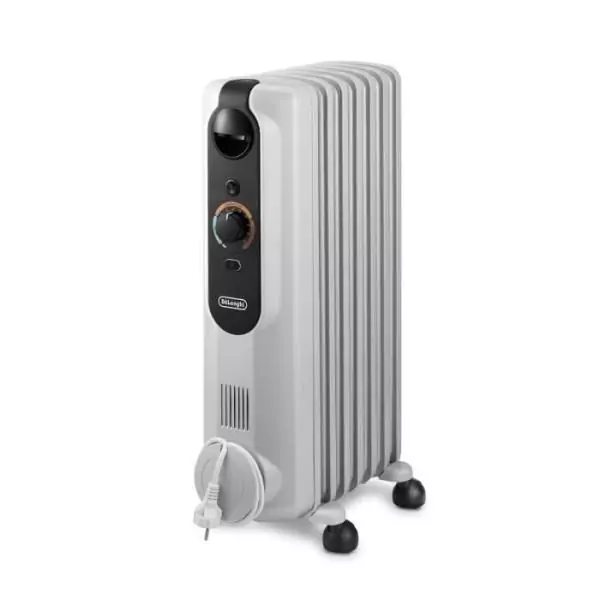Radiateur bain d'huile - DELONGHI - 1500 W - Jusqu'a 45 m2 - Mobile - Fonction anti-gel - Gris