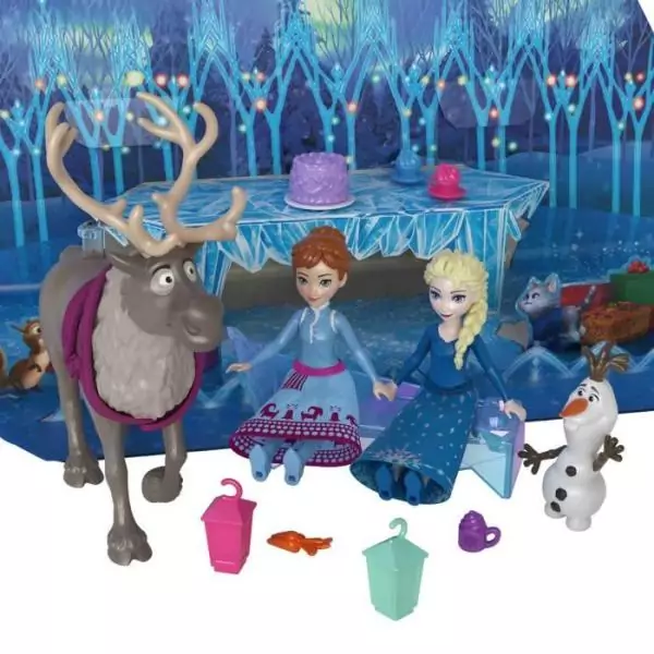 Calendrier de l'Avent La Reine des Neiges, 24 surprises avec poupées et accesssoires, Disney Frozen, Mattel, HWX20
