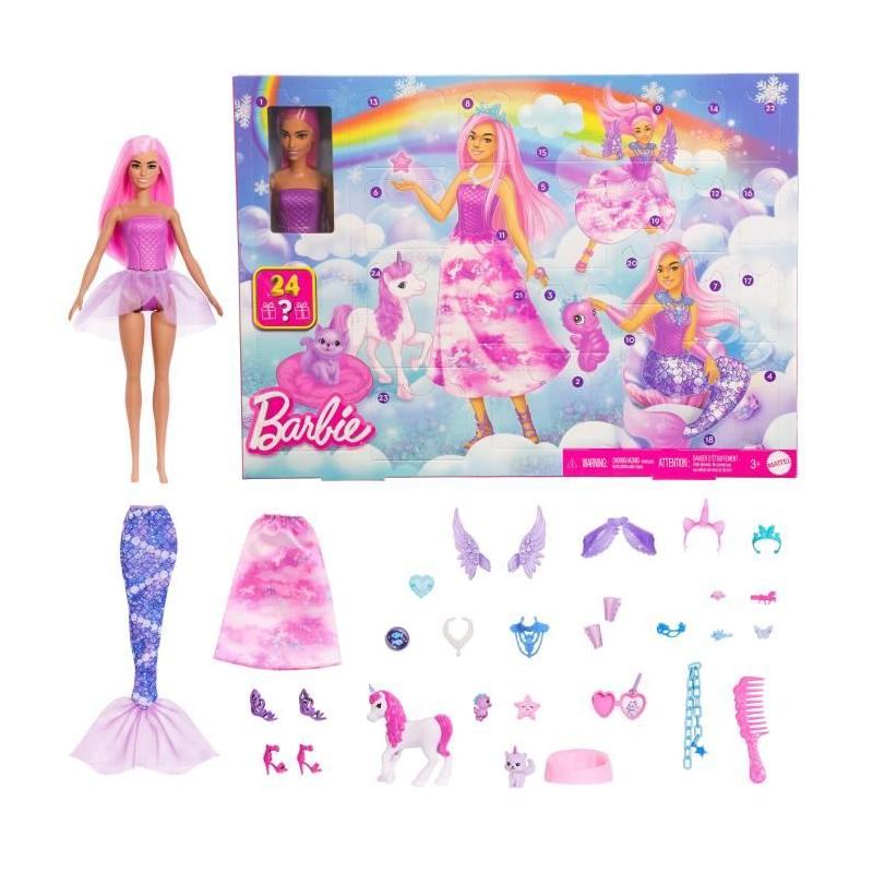 Calendrier de l'Avent Barbie avec 24 surprises et poupée glam - JFL66