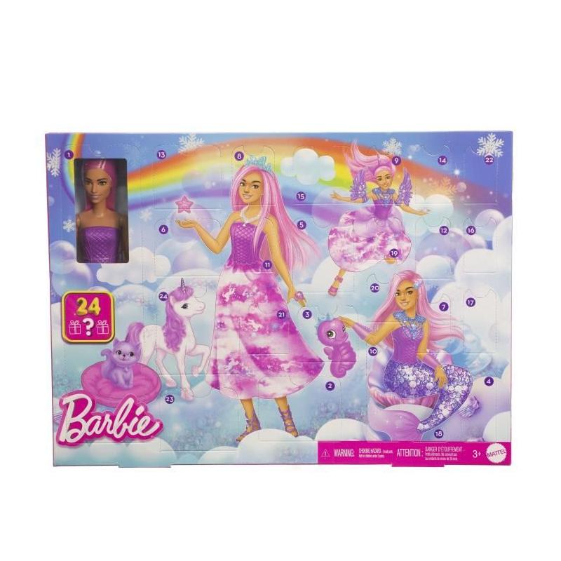 Calendrier de l'Avent Barbie avec 24 surprises et poupée glam - JFL66