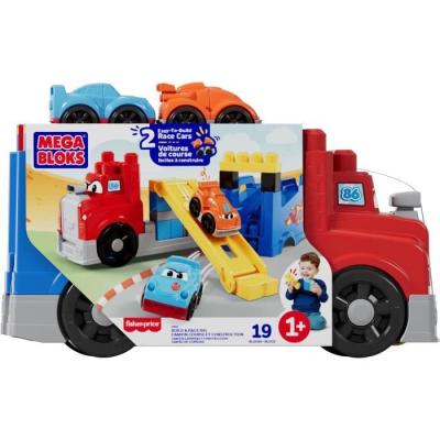 MEGA BLOKS - Camion Course et Construction - Coffret avec 19 pieces - MEGA Bloks - JFR29
