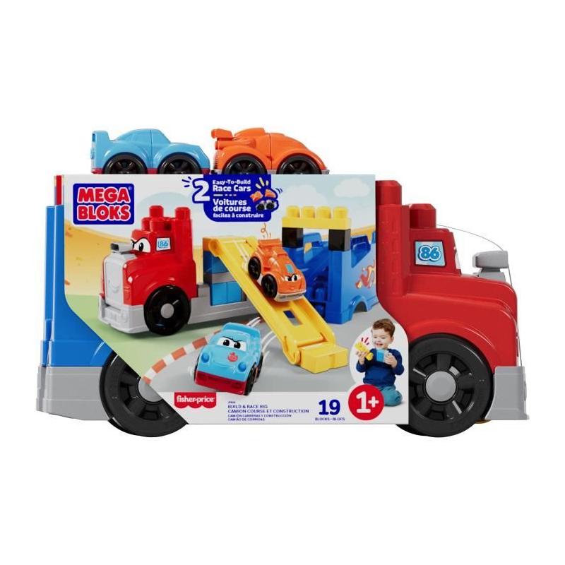 MEGA BLOKS - Camion Course et Construction - Coffret avec 19 pieces - MEGA Bloks - JFR29