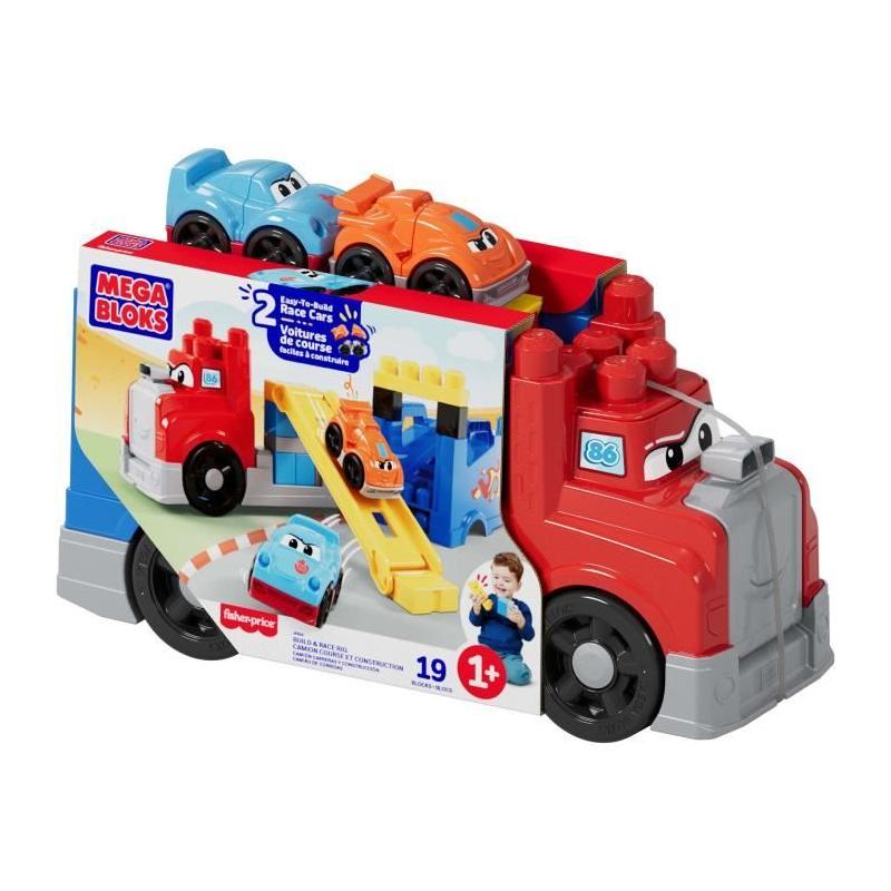 MEGA BLOKS - Camion Course et Construction - Coffret avec 19 pieces - MEGA Bloks - JFR29