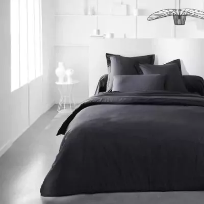 Parure de lit TODAY Essential - 240x260cm - 100% Coton - Couleur Fusain