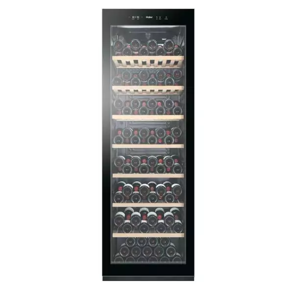 HAIER HWS188GAE - Cave a vin de vieillissement - Pose libre - 188 bouteilles - Mono zone - H185 x L59,5 cm - Noir