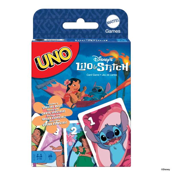 Mattel Games - Disney UNO Lilo et Stitch-Jeu de cartes pour les enfants et la famille JCC10