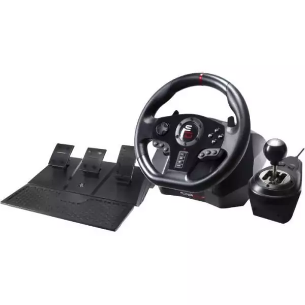 Volant de course - SUPERDRIVE - GS850-X - Levier de vitesse manuel - 3 pédales - Palettes - PS4 / Xbox