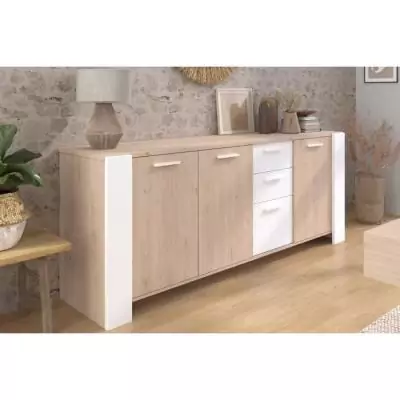 Buffet bas LOFT - Chic et fonctionnel - 3 portes 3 tiroirs Buffet bas LOFT - Chic et fonctionnel - 3 portes 3 tiroirs