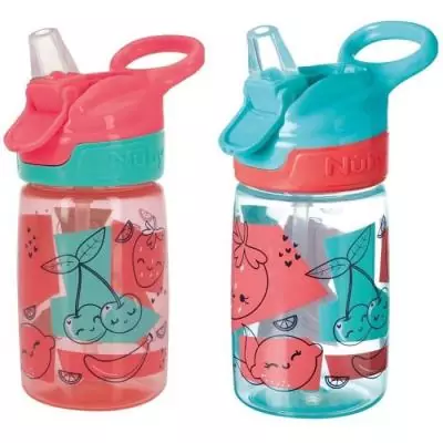 Lot de 2 gourdes NUBY - Incredible Gulp - 360 ml - Fraises Lot de 2 gourdes NUBY - Incredible Gulp - 360 ml - Fraises