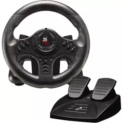 Volant de course SUPERDRIVE SV450 avec pédalier et palettes de vitesses Volant de course SUPERDRIVE SV450 avec pédalier et palettes de vitesses