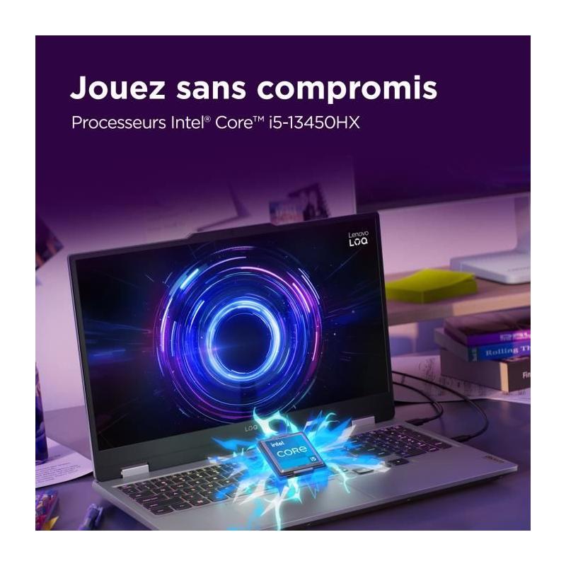 PC portable Gamer LENOVO LOQ 15IRX10 | Sans Windows - 15'' FHD 144hz - Core i5-13450HX - RTX 5050 100W - RAM 16 Go - SSD 512 Go