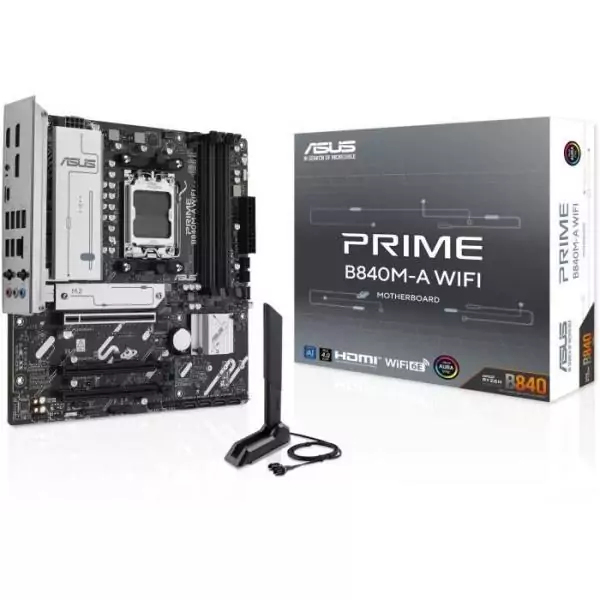 Carte mere - ASUS - PRIME B840M-A WIFI - AMD B840 - Emplacement AM5 micro ATX