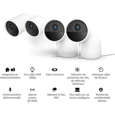 Caméra filaire - Philips Hue - Secure - HD 1080P - Intérieure ou extérieure - Contrôle avec une seule application - Blanc
