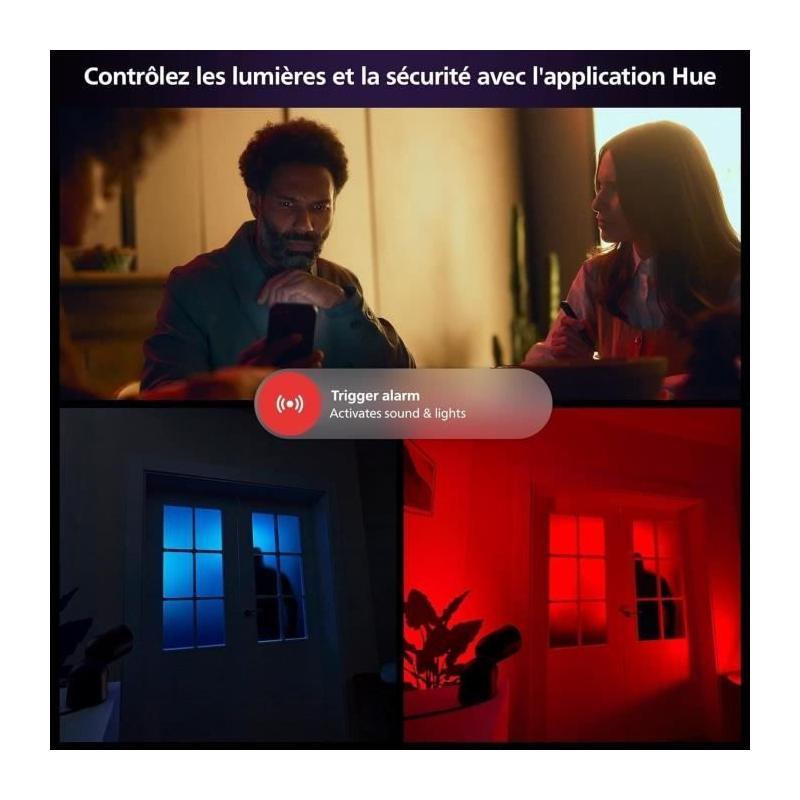 Caméra filaire - Philips Hue - Secure - HD 1080P - Intérieure ou extérieure - Contrôle avec une seule application - Blanc