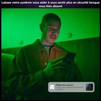 Caméra filaire - Philips Hue - Secure - HD 1080P - Intérieure ou extérieure - Contrôle avec une seule application - Blanc
