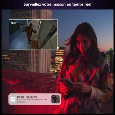 Caméra filaire Philips Hue Secure - HD 1080P - Blanc