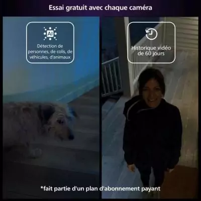 Caméra sans fil Philips Hue Secure HD 1080P - Intérieure/Extérieure - Contrôle simplifié