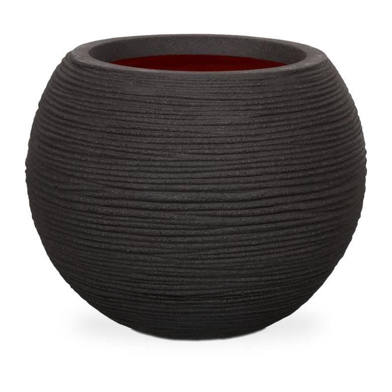 Pot de fleurs rond haut de gamme - Noir - 40x32 cm