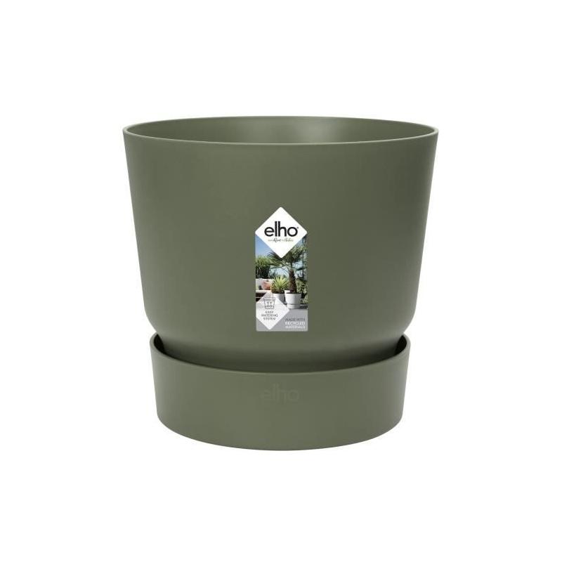 Pot de fleurs rond Greenville - Ø 55 x H 50 cm - Extérieur - Vert