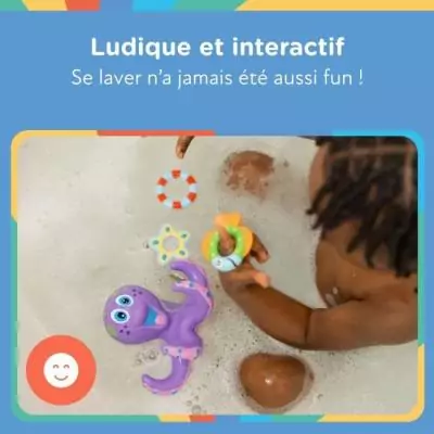 Jouet de bain interactif violet - NUBY pieuvre flottante Jouet de bain interactif violet - NUBY pieuvre flottante
