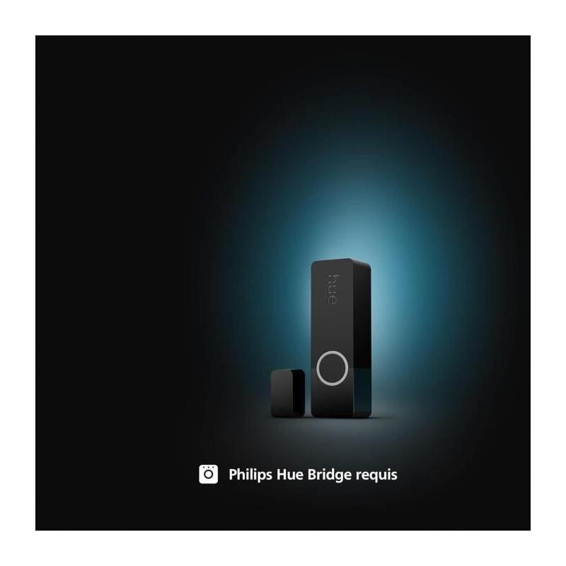 Capteur de contact - Philips Hue - Secure - Noir - Installation facile - Contrôle via application Hue